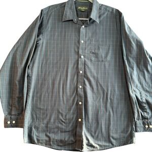 Eddie Bauer Wrinkle Resistant Relaxed Fit Plaid Long Sleeve Button Down Shirt TL